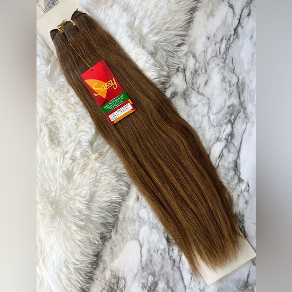 Silky Straight #6  Chestnut Brown 18 Inch Human Hair Extension - Picture 1 of 6